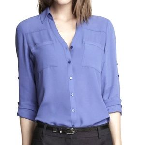 Express Original Fit Portofino Shirt Blue Size XS